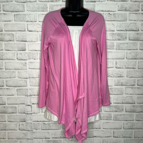 Kim Rogers Pink Asymmetrical Cardigan Size Small - Picture 1 of 5